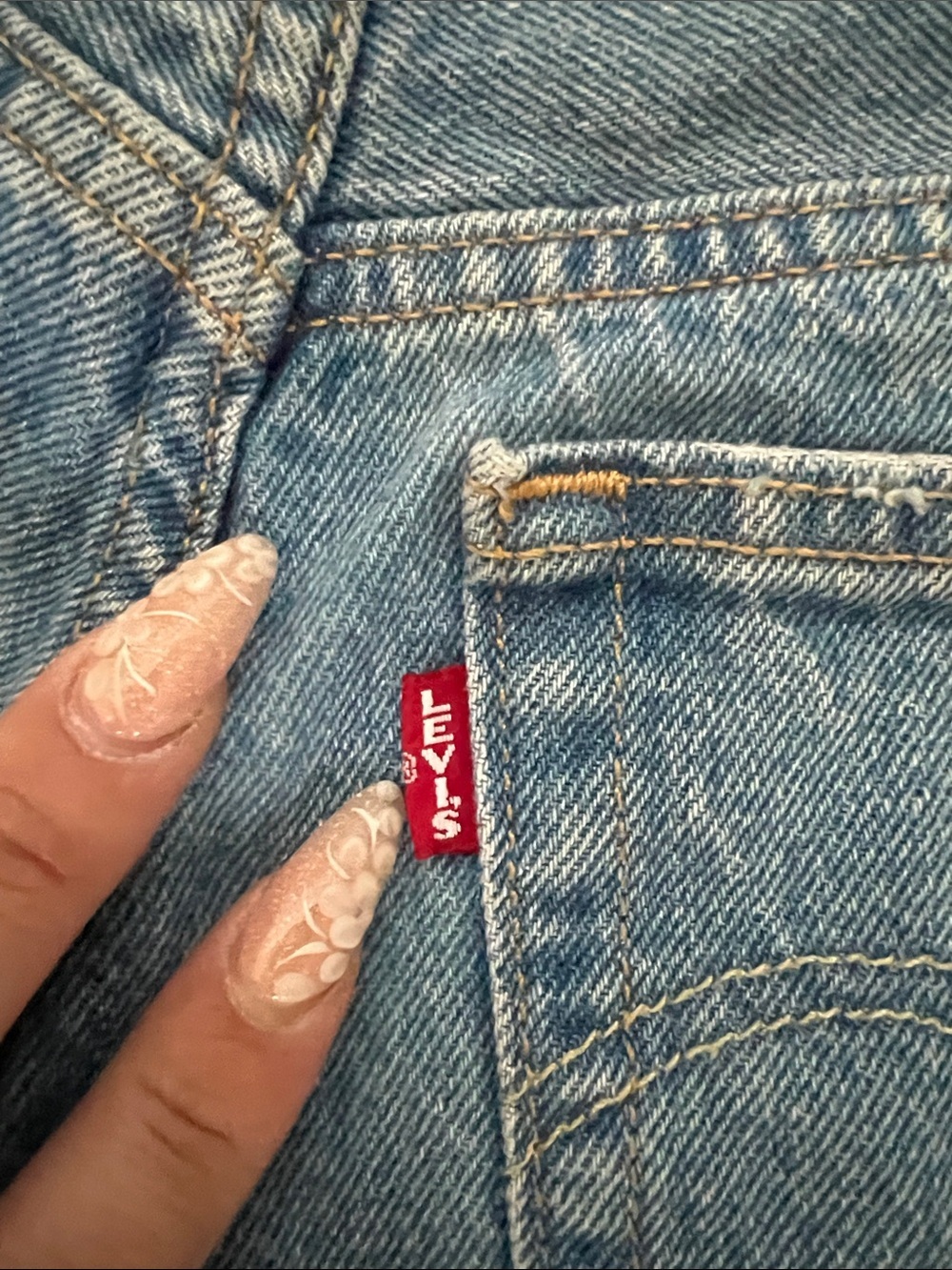 Levi's Light Blue High-Rise Cutoff Denim Shorts - Picture 4 of 13